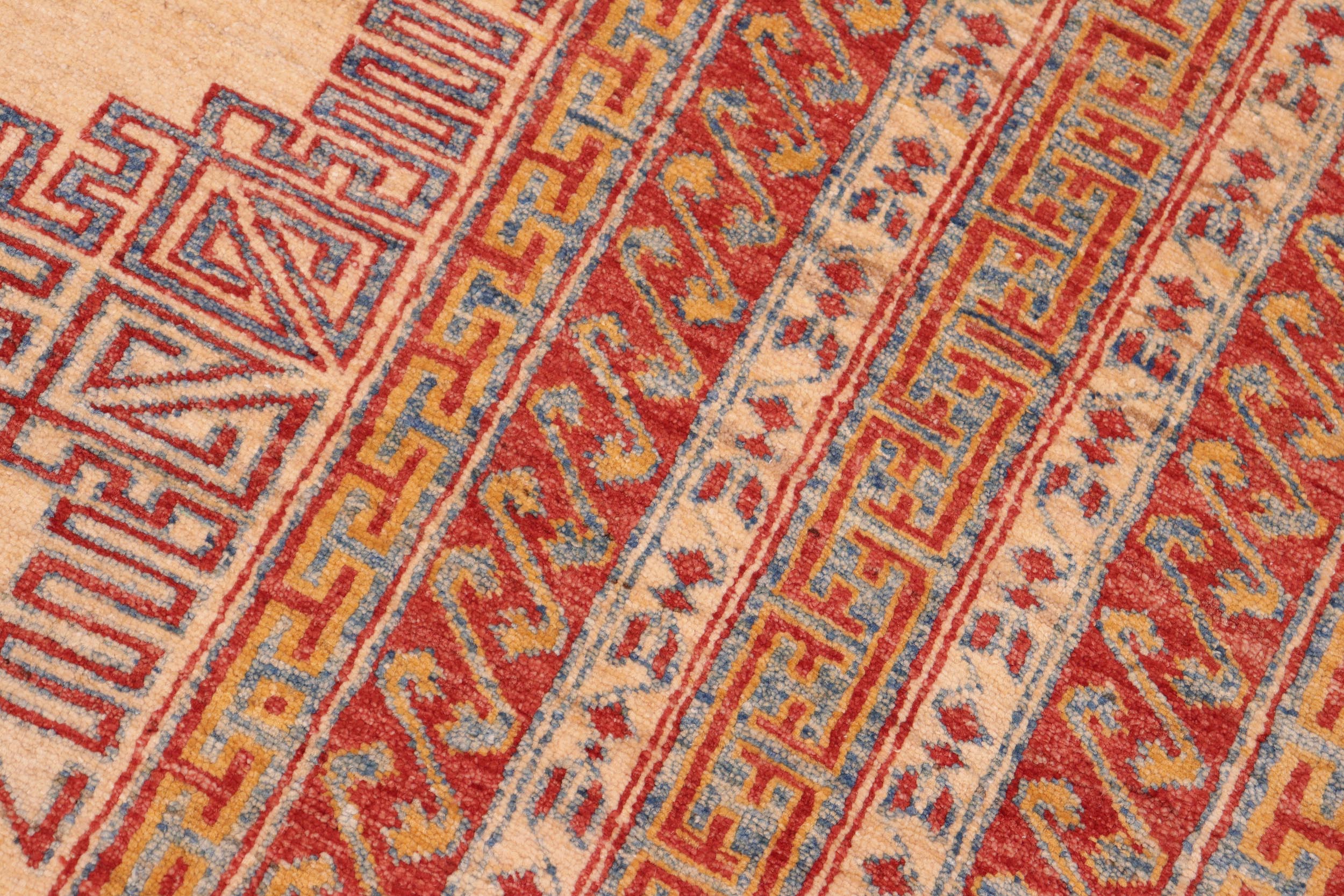 handmade Traditional Kafkaz Beige Rust Hand Knotted RECTANGLE 100% WOOL area rug 6x8