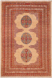 handmade Traditional Kafkaz Beige Rust Hand Knotted RECTANGLE 100% WOOL area rug 6 x 8