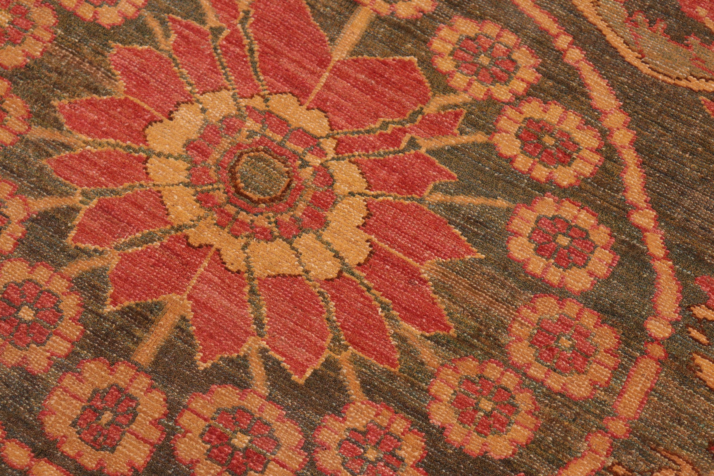 handmade Traditional Antique Green Green Hand Knotted RECTANGLE 100% WOOL area rug 6' x 8'