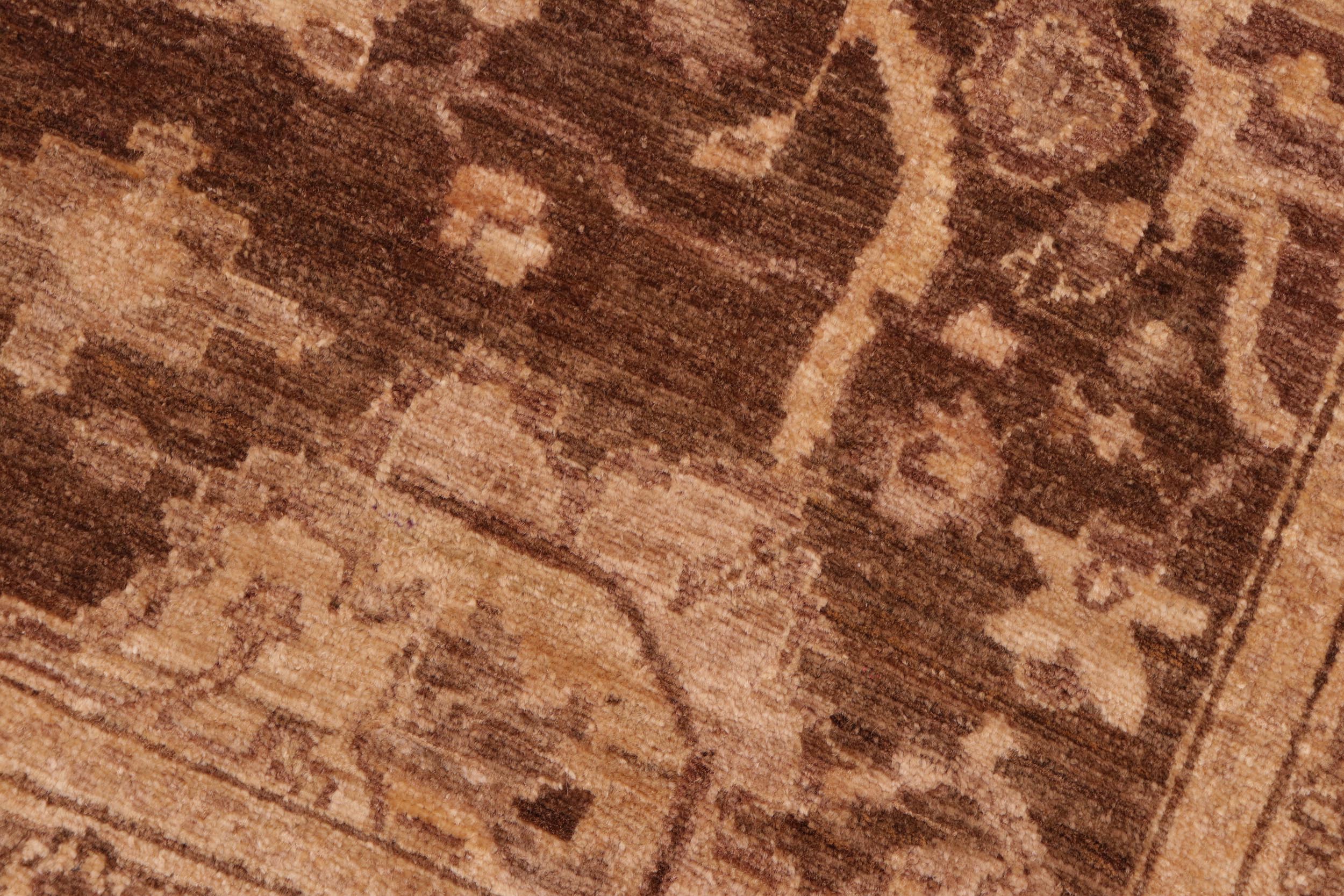 handmade Traditional Kafkaz Brown Tan Hand Knotted RECTANGLE 100% WOOL area rug 6x9