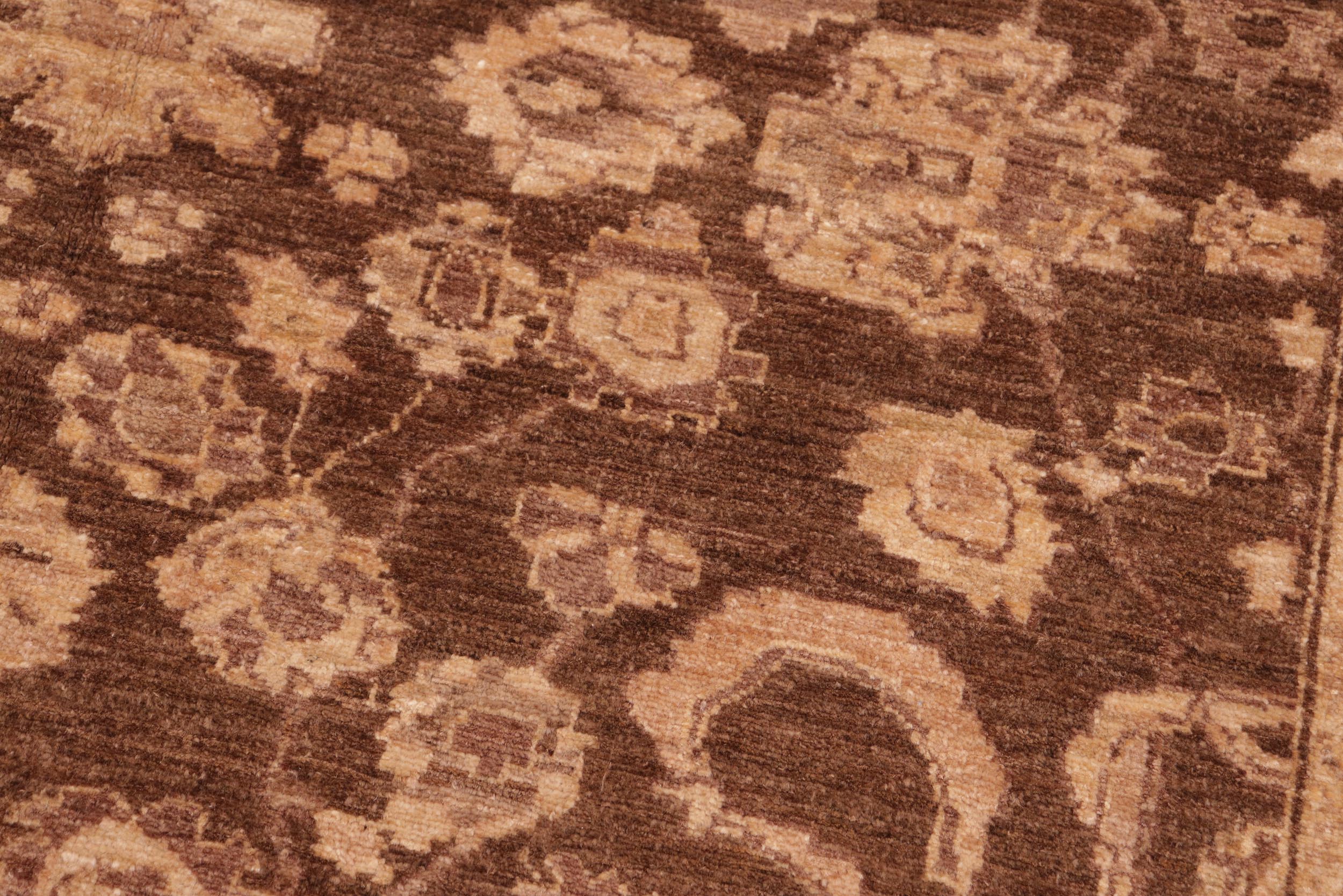 handmade Traditional Kafkaz Brown Tan Hand Knotted RECTANGLE 100% WOOL area rug 6x9