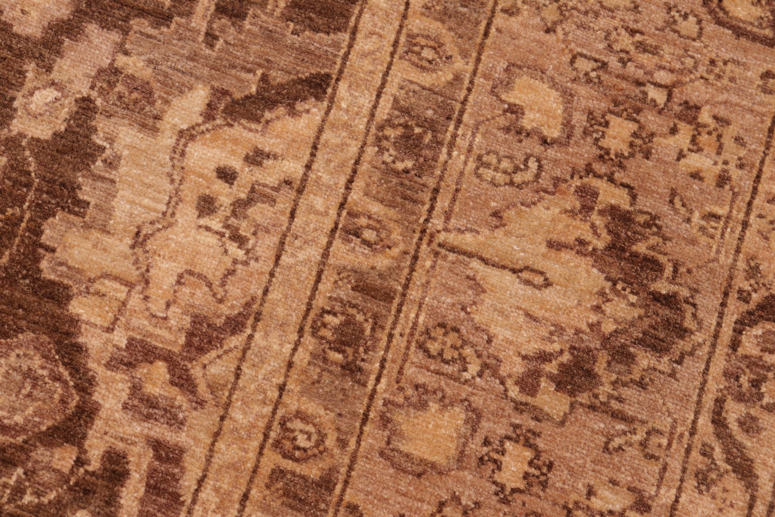 handmade Traditional Kafkaz Brown Tan Hand Knotted RECTANGLE 100% WOOL area rug 6x9
