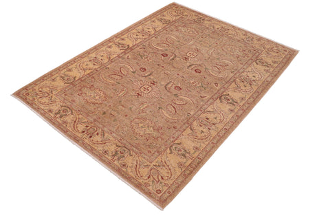 handmade Traditional Kafkaz Tan Gold Hand Knotted RECTANGLE 100% WOOL area rug 6x9