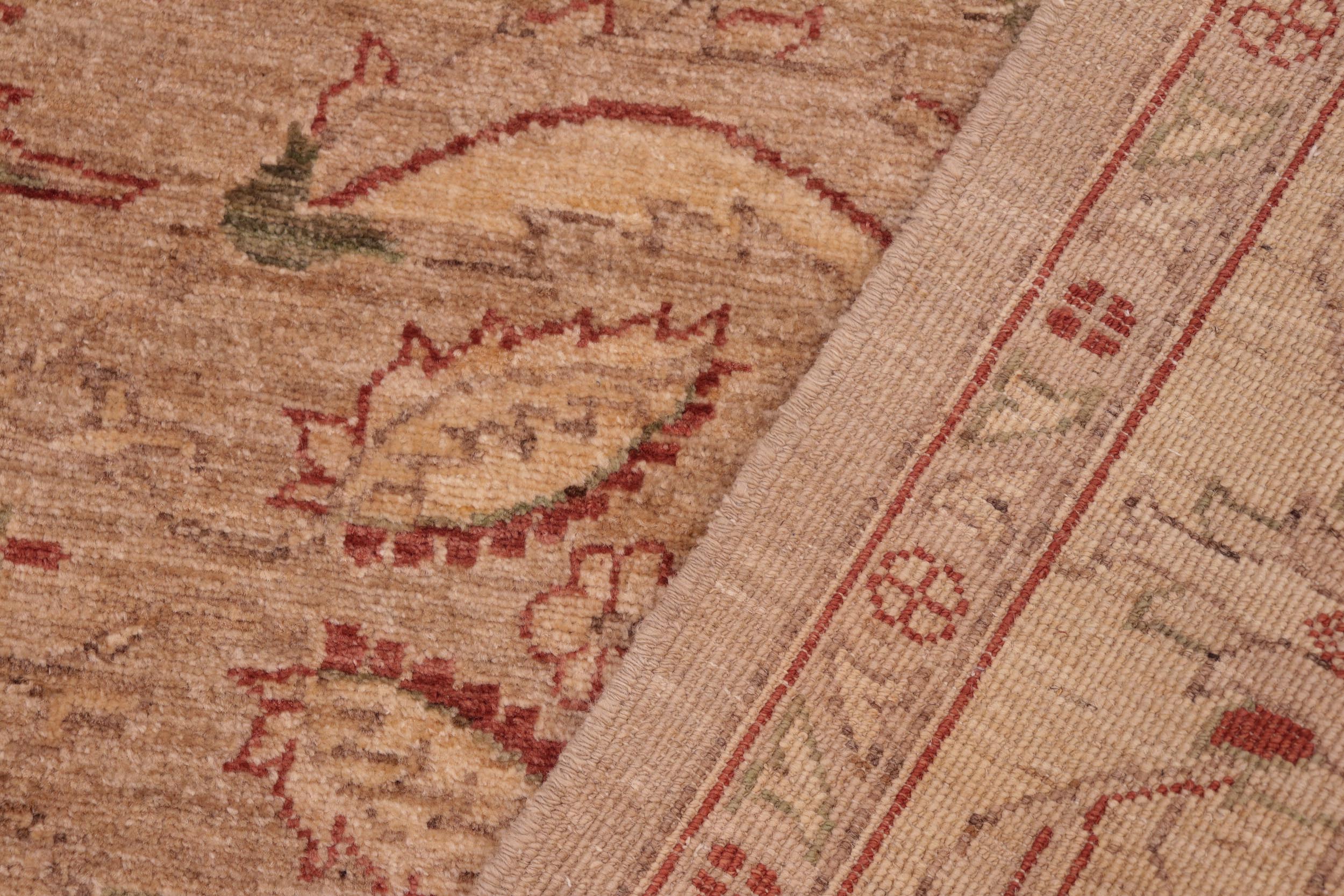 handmade Traditional Kafkaz Tan Gold Hand Knotted RECTANGLE 100% WOOL area rug 6x9