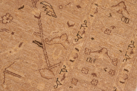 handmade Transitional Lahore Tan Brown Hand Knotted RECTANGLE 100% WOOL area rug 6' x 9'