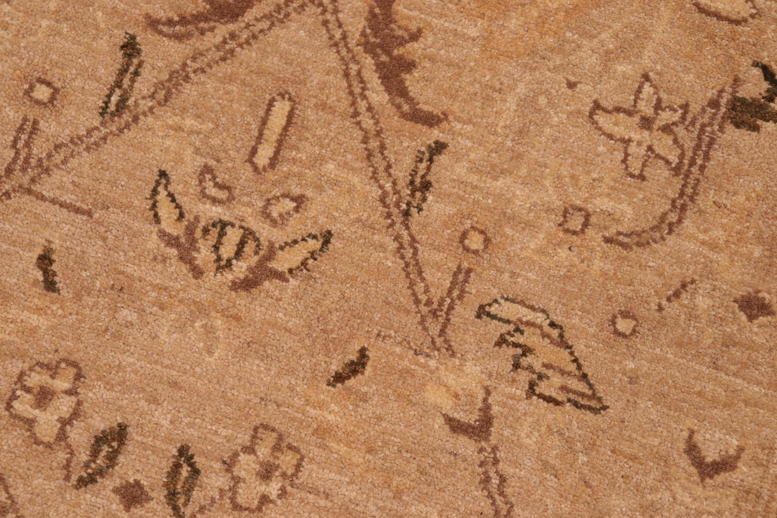 handmade Transitional Lahore Tan Brown Hand Knotted RECTANGLE 100% WOOL area rug 6' x 9'