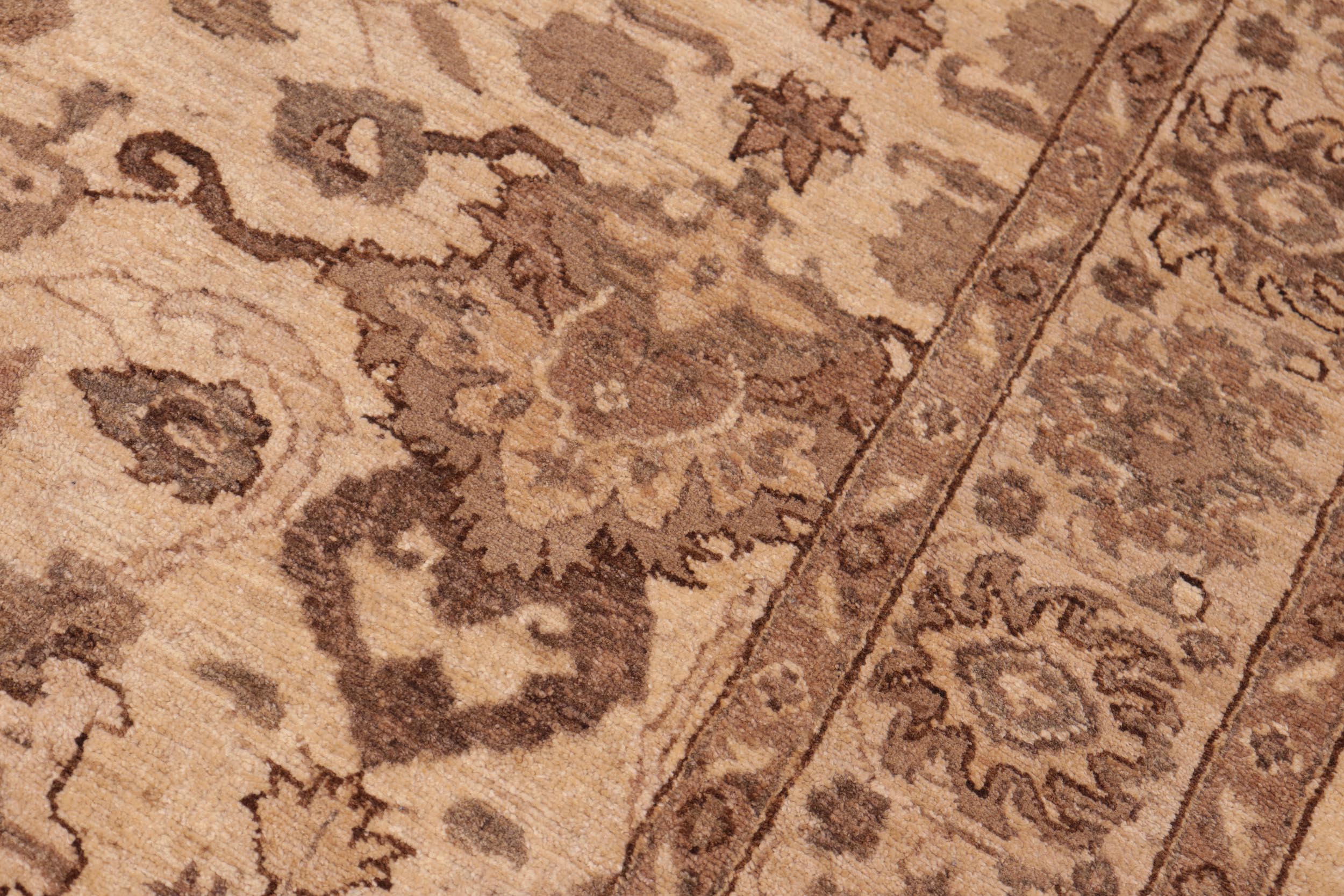 handmade Traditional Kafkaz Beige Brown Hand Knotted RECTANGLE 100% WOOL area rug 6x9