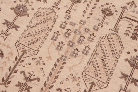 handmade Geometric Kafkaz Beige Brown Hand Knotted RECTANGLE 100% WOOL area rug 6' x 9'