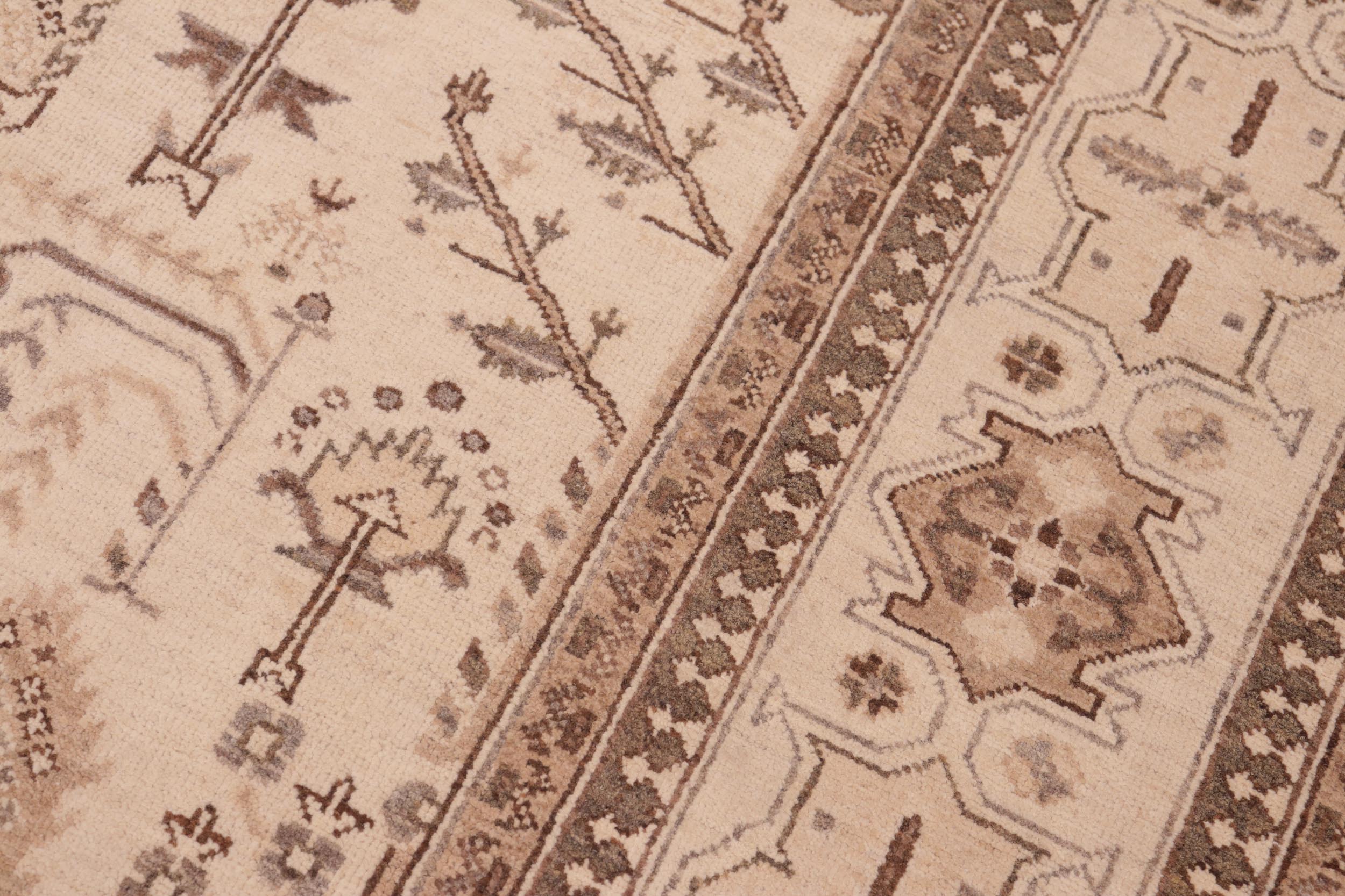 handmade Geometric Kafkaz Beige Brown Hand Knotted RECTANGLE 100% WOOL area rug 6' x 9'
