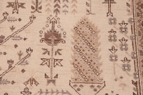handmade Geometric Kafkaz Beige Brown Hand Knotted RECTANGLE 100% WOOL area rug 6' x 9'