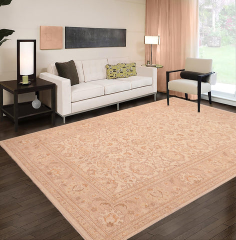handmade Traditional Kafkaz Beige Tan Hand Knotted RECTANGLE 100% WOOL area rug 6x9