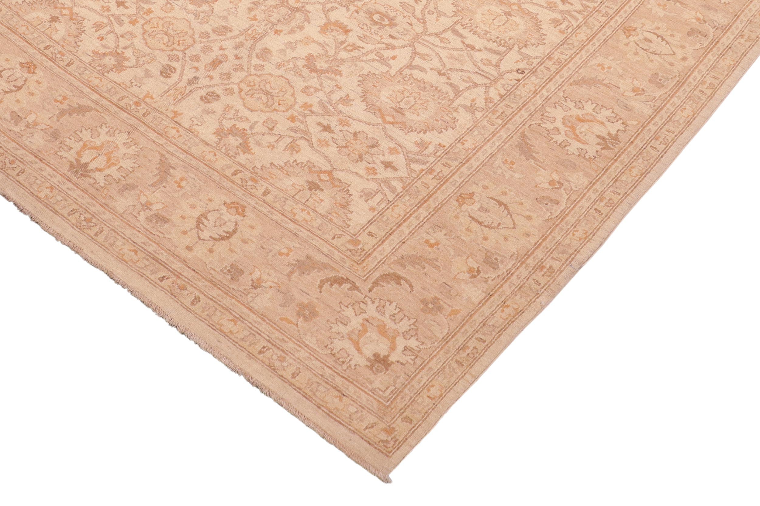 handmade Traditional Kafkaz Beige Tan Hand Knotted RECTANGLE 100% WOOL area rug 6x9