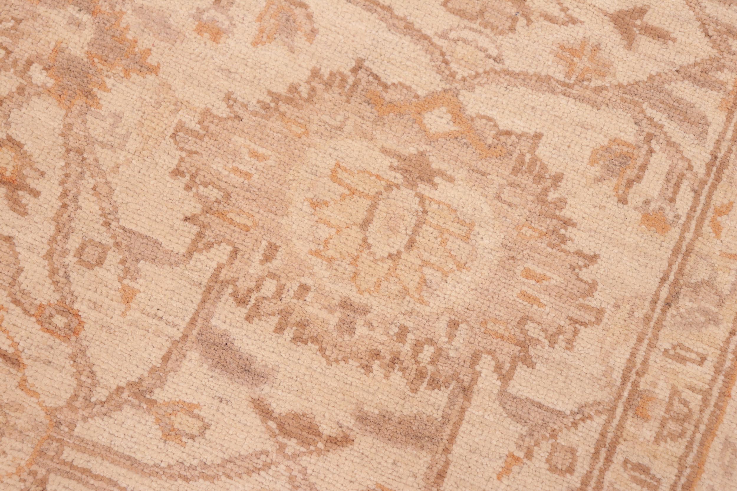 handmade Traditional Kafkaz Beige Tan Hand Knotted RECTANGLE 100% WOOL area rug 6x9