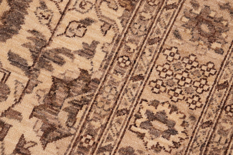 handmade Geometric Kafkaz Tan Beige Hand Knotted RECTANGLE 100% WOOL area rug 6' x 9'
