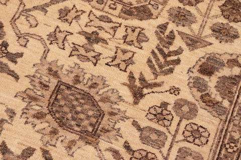 handmade Geometric Kafkaz Tan Beige Hand Knotted RECTANGLE 100% WOOL area rug 6' x 9'