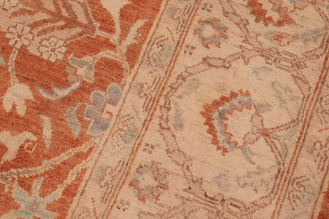 handmade Transitional Kafkaz Rust Beige Hand Knotted RECTANGLE 100% WOOL area rug 6' x 9'