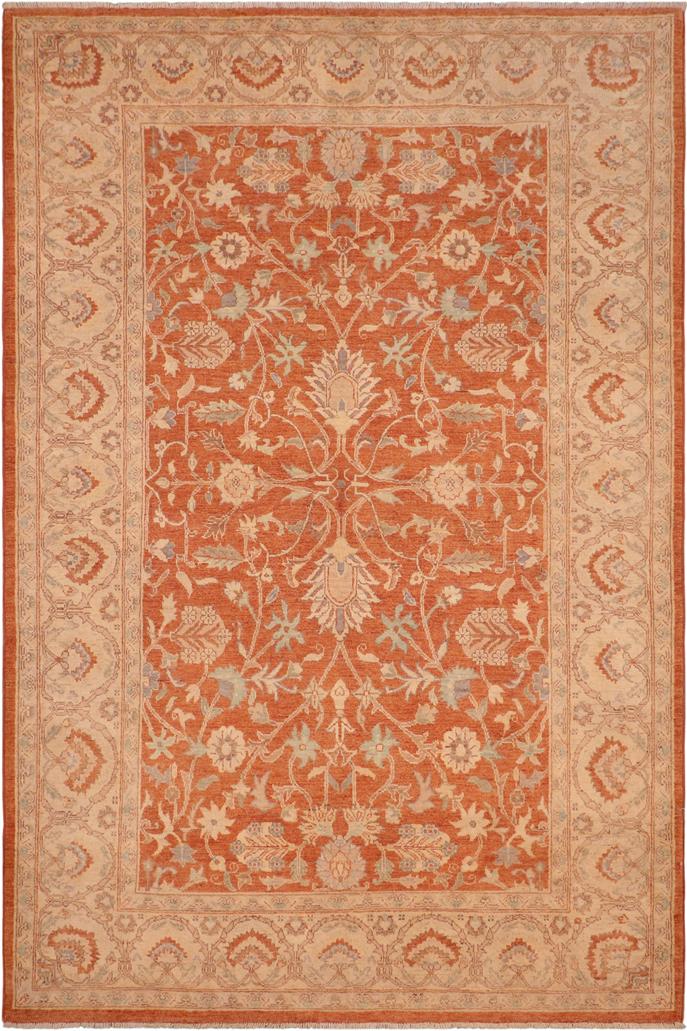 handmade Traditional Kafkaz Rust Beige Hand Knotted RECTANGLE 100% WOOL area rug 6X9