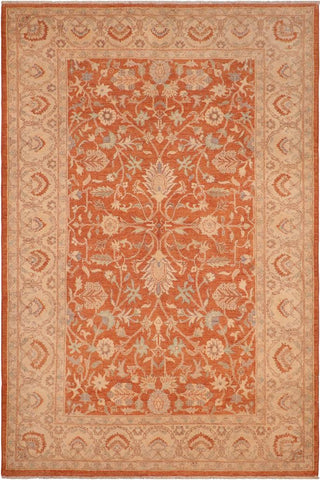 handmade Traditional Kafkaz Rust Beige Hand Knotted RECTANGLE 100% WOOL area rug 6X9