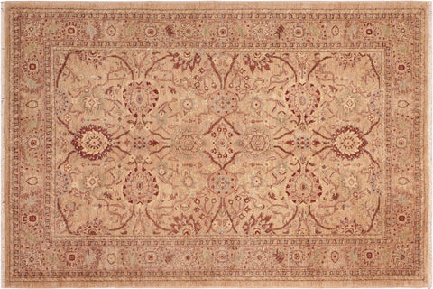 handmade Traditional Kafkaz Tan Brown Hand Knotted RECTANGLE 100% WOOL area rug 6x9