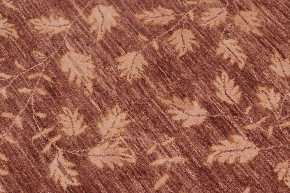 handmade Transitional Kafkaz Brown Tan Hand Knotted RECTANGLE WOOL&SILK area rug 6X9