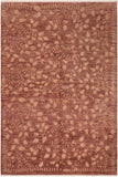 handmade Transitional Kafkaz Brown Tan Hand Knotted RECTANGLE WOOL&SILK area rug 6 x 9