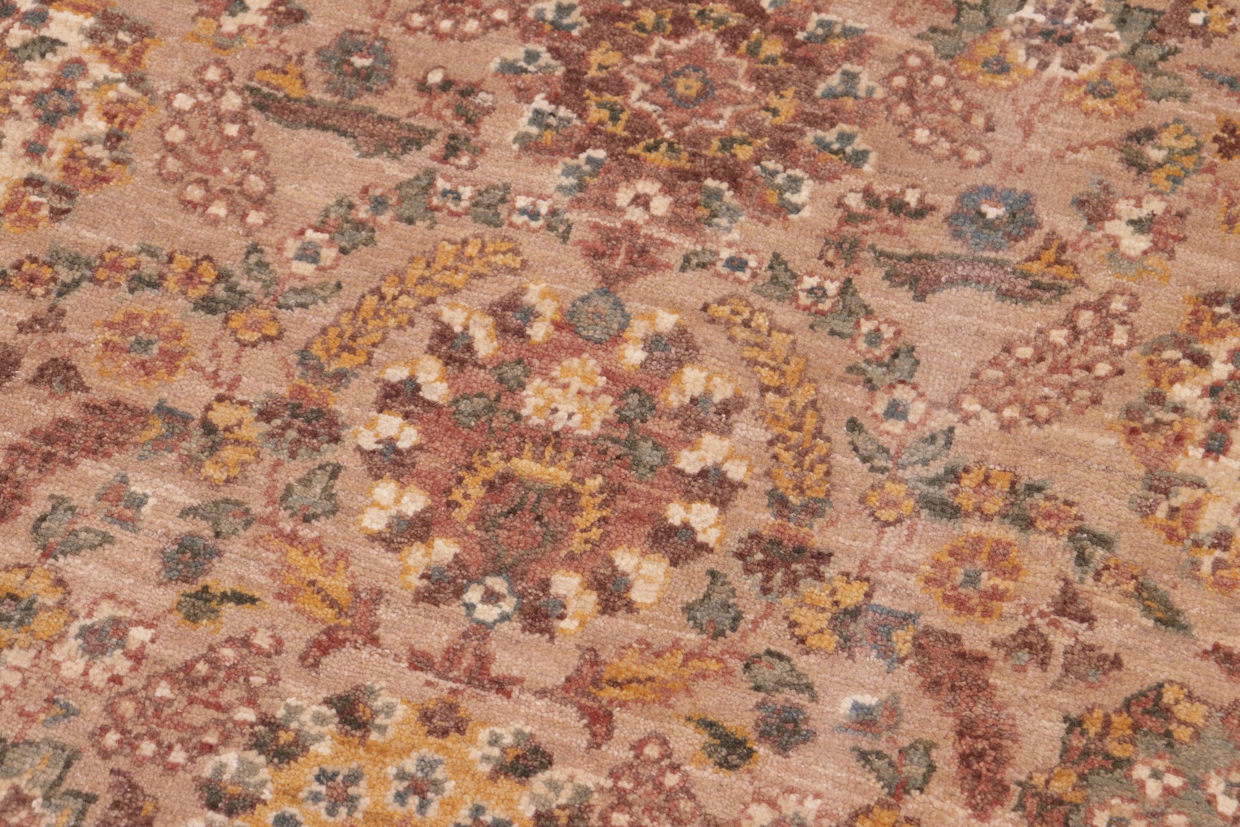 handmade Transitional Kafkaz Tan Brown Hand Knotted RECTANGLE 100% WOOL area rug 6' x 9'