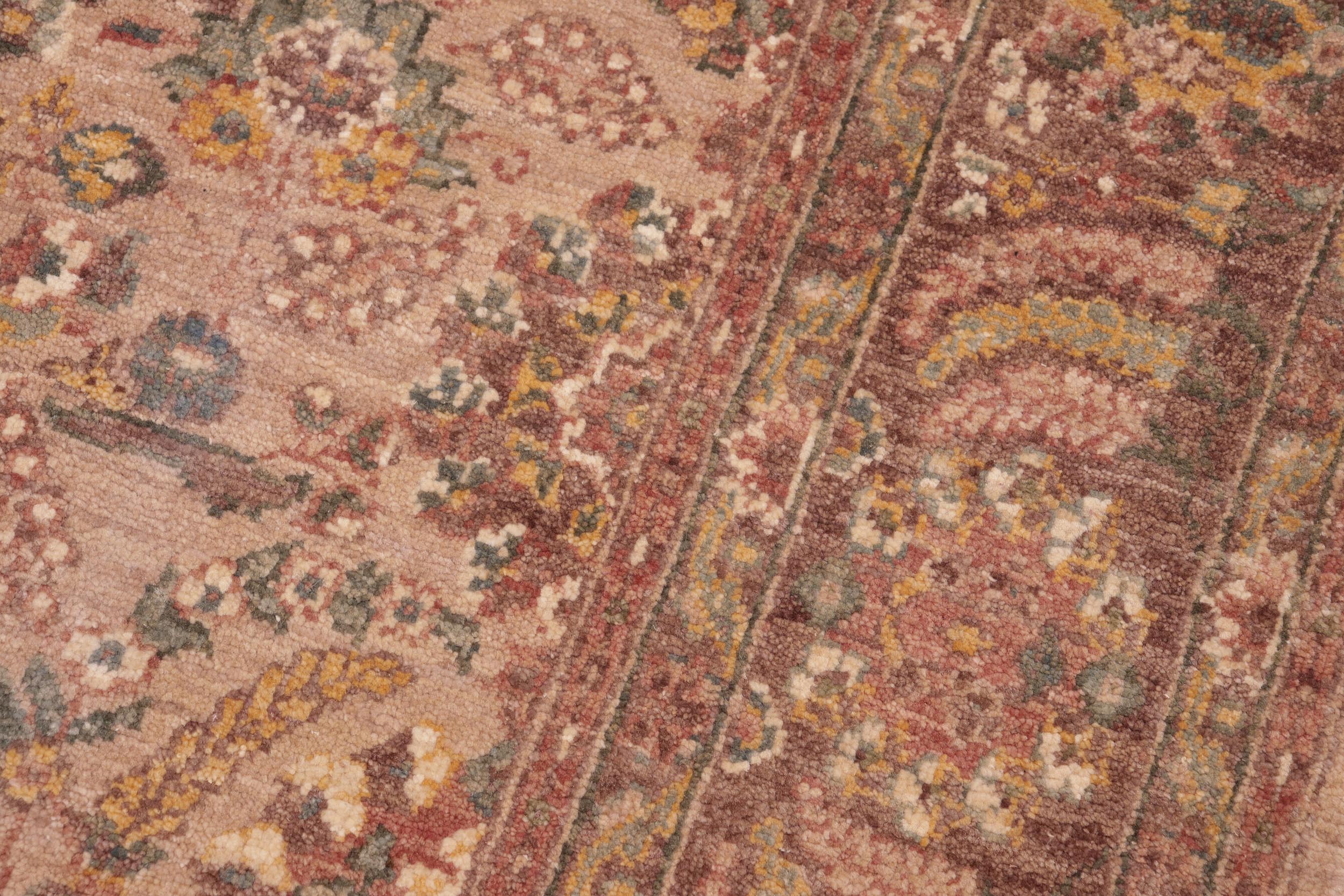 handmade Transitional Kafkaz Tan Brown Hand Knotted RECTANGLE 100% WOOL area rug 6' x 9'