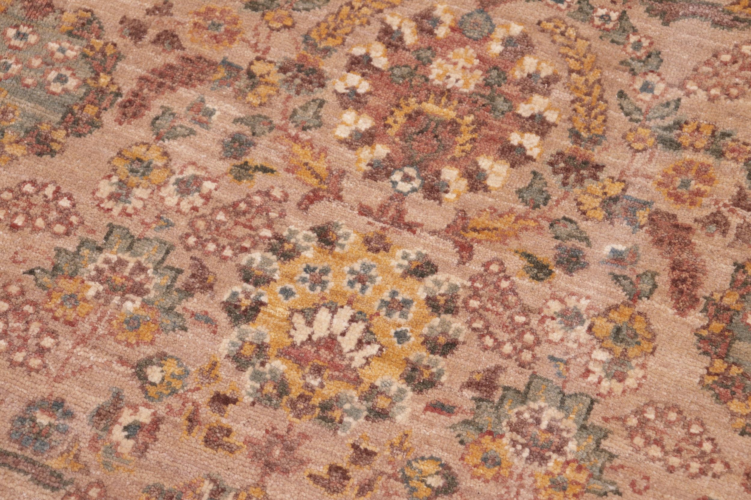 handmade Transitional Kafkaz Tan Brown Hand Knotted RECTANGLE 100% WOOL area rug 6' x 9'