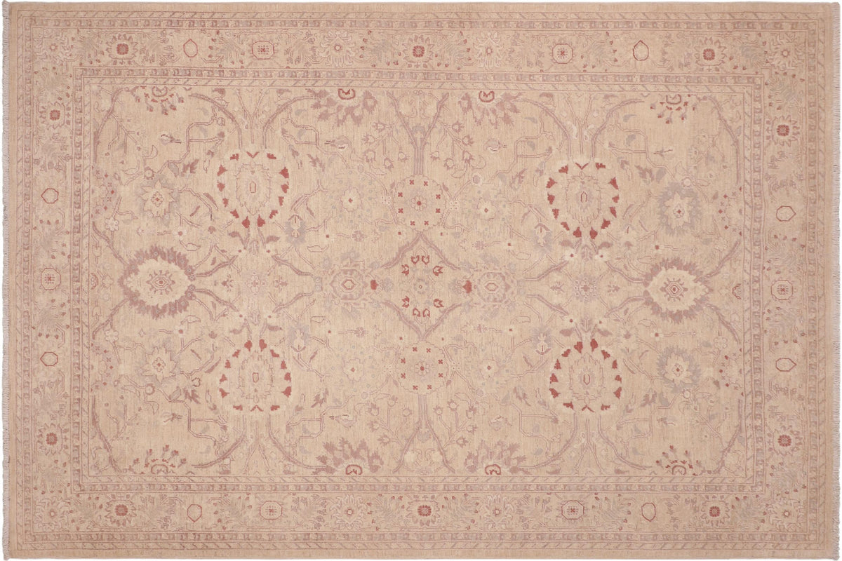 handmade Traditional Kafkaz Tan Brown Hand Knotted RECTANGLE 100% WOOL area rug 6x9