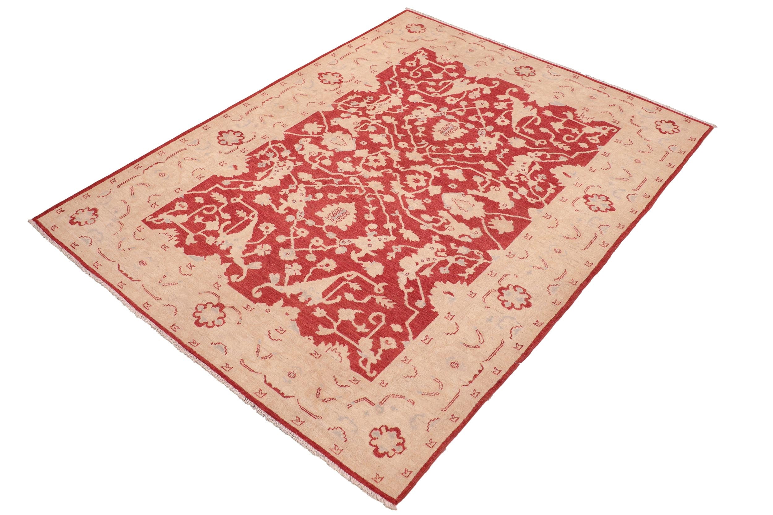 handmade Traditional Kafkaz Red Tan Hand Knotted RECTANGLE 100% WOOL area rug 6x9