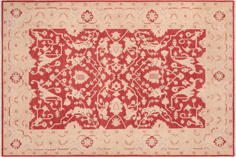 handmade Traditional Kafkaz Red Tan Hand Knotted RECTANGLE 100% WOOL area rug 6x9