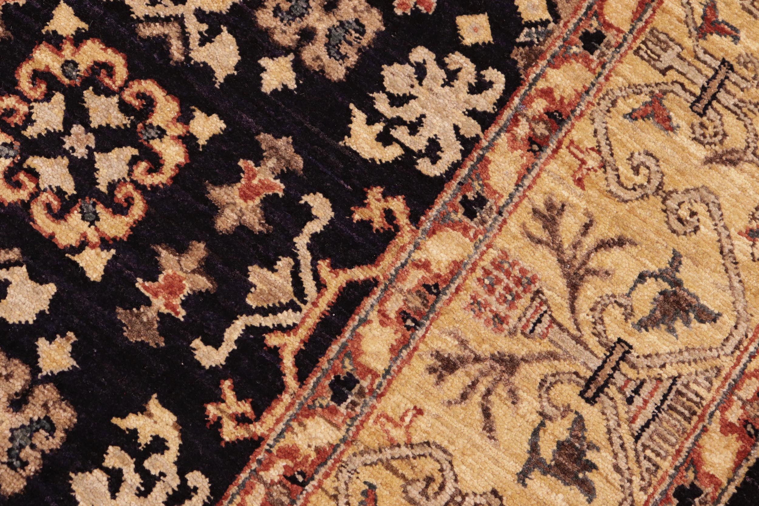 handmade Transitional Kafkaz Blue Gold Hand Knotted RECTANGLE 100% WOOL area rug 6' x 9'