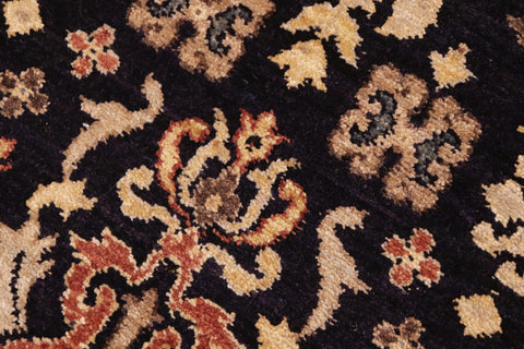 handmade Transitional Kafkaz Blue Gold Hand Knotted RECTANGLE 100% WOOL area rug 6' x 9'