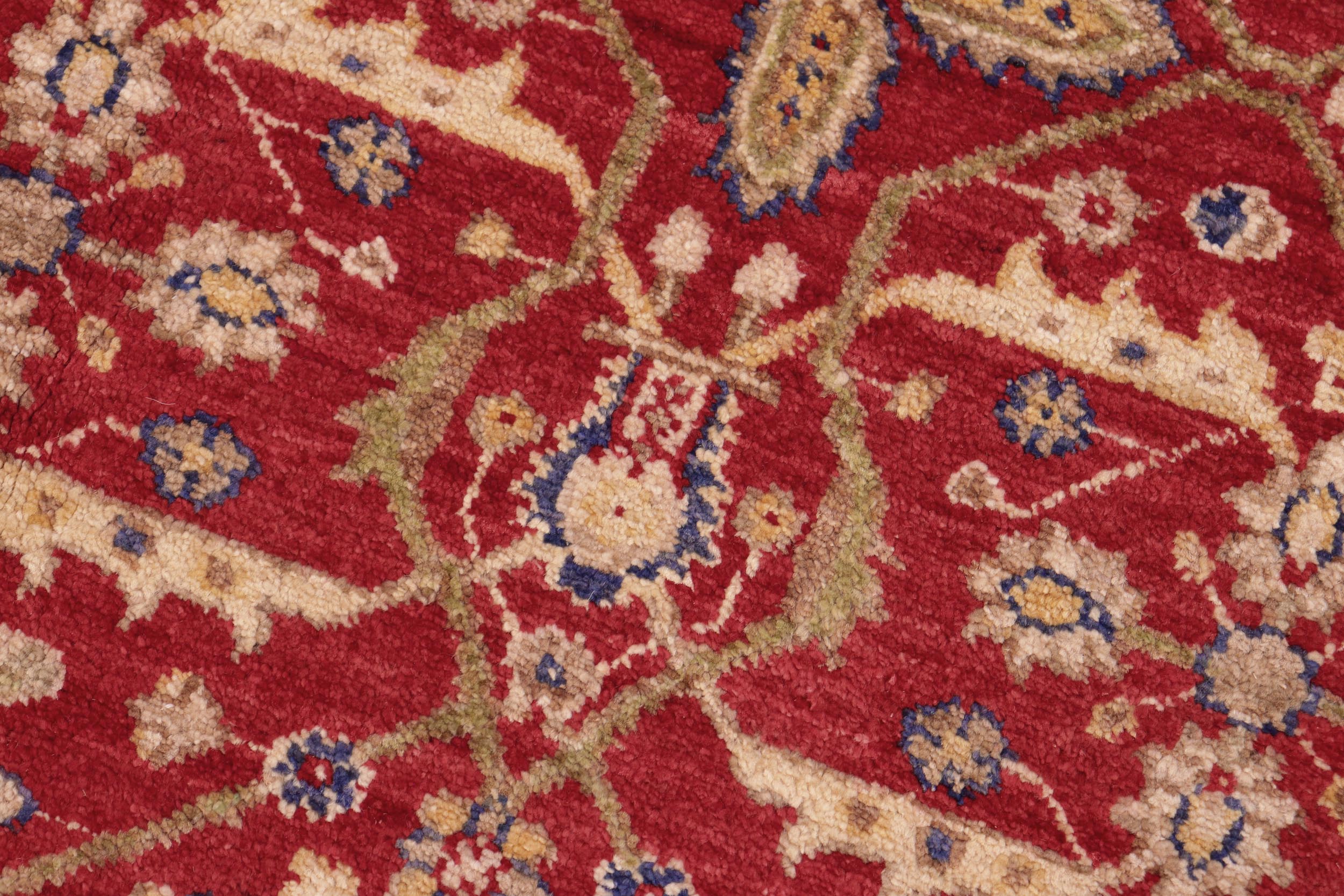 handmade Transitional  Red Green Hand Knotted RECTANGLE 100% WOOL area rug 6' x 9'