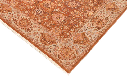 handmade Traditional Kirman Brown Blue Hand Knotted RECTANGLE 100% WOOL area rug 6' x 9'