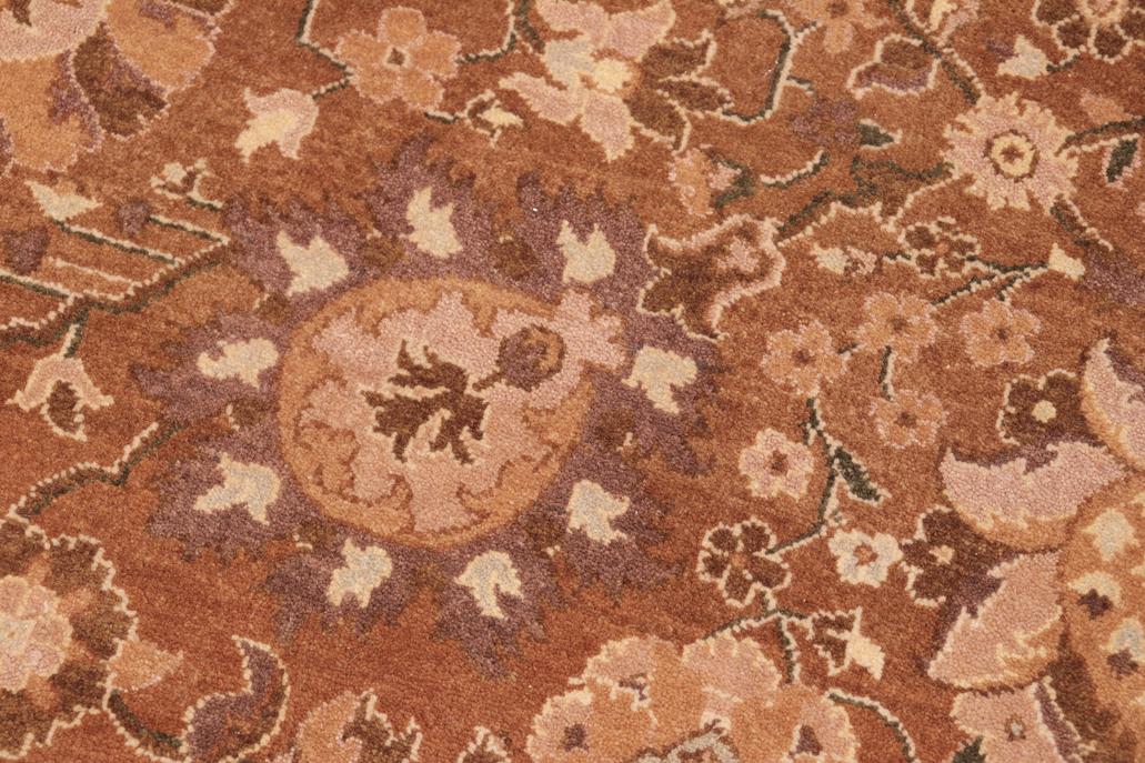 handmade Transitional Kirman Brown Blue Hand Knotted RECTANGLE 100% WOOL area rug 6'X9'