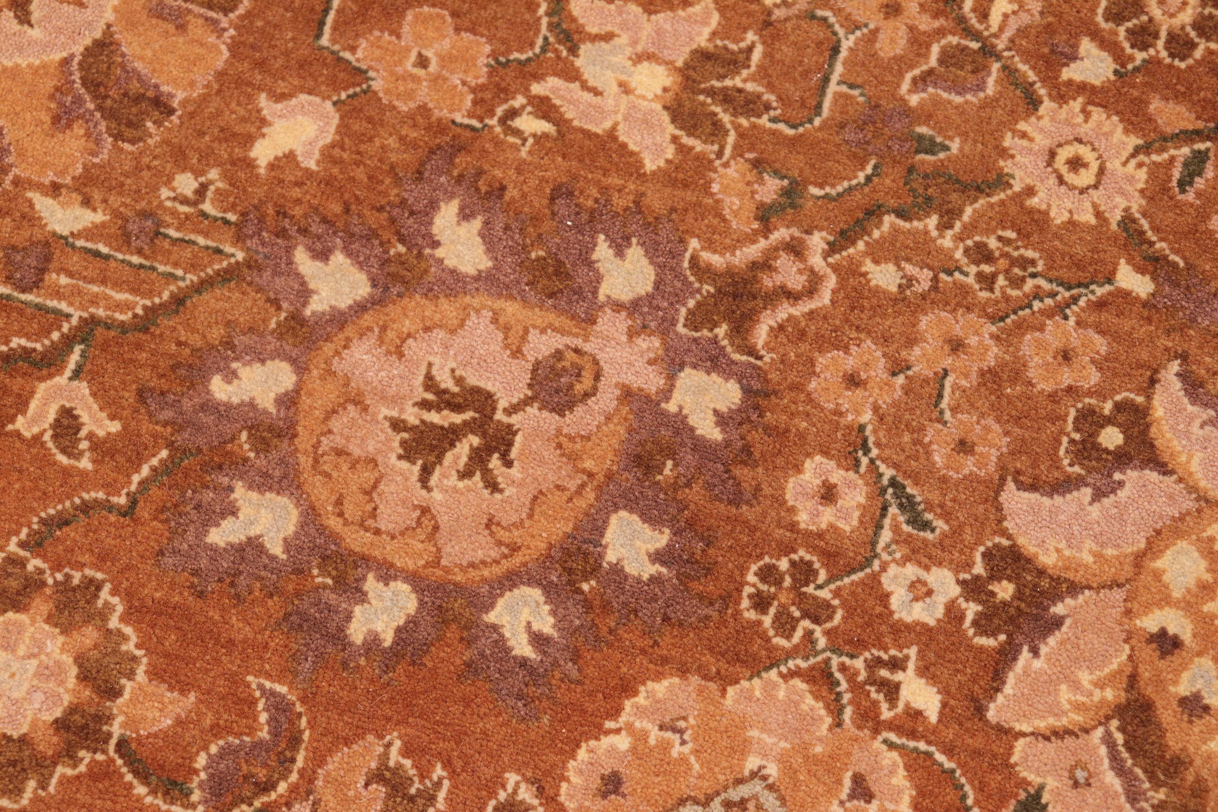 handmade Traditional Kirman Brown Blue Hand Knotted RECTANGLE 100% WOOL area rug 6' x 9'