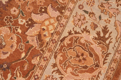 handmade Traditional Kirman Brown Blue Hand Knotted RECTANGLE 100% WOOL area rug 6' x 9'