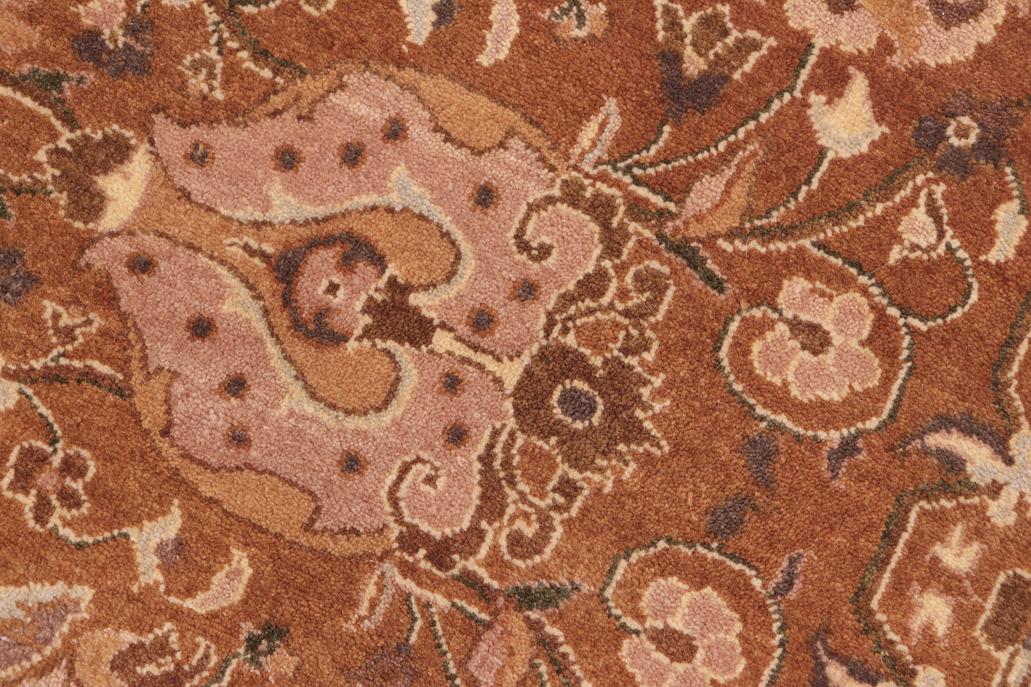 handmade Transitional Kirman Brown Blue Hand Knotted RECTANGLE 100% WOOL area rug 6'X9'