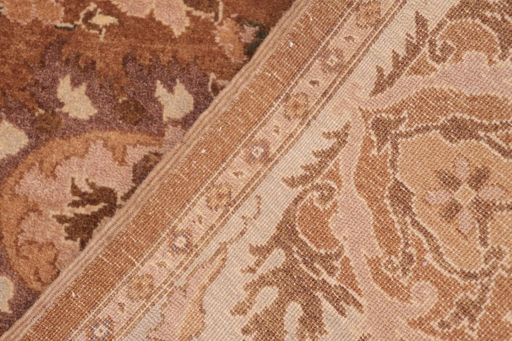 handmade Transitional Kirman Brown Blue Hand Knotted RECTANGLE 100% WOOL area rug 6'X9'