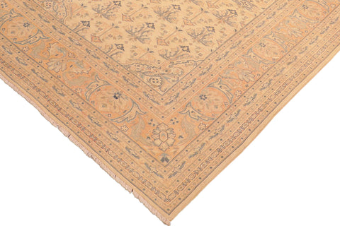 handmade Transitional Kafkaz Tan Red Hand Knotted RECTANGLE 100% WOOL area rug 6x9