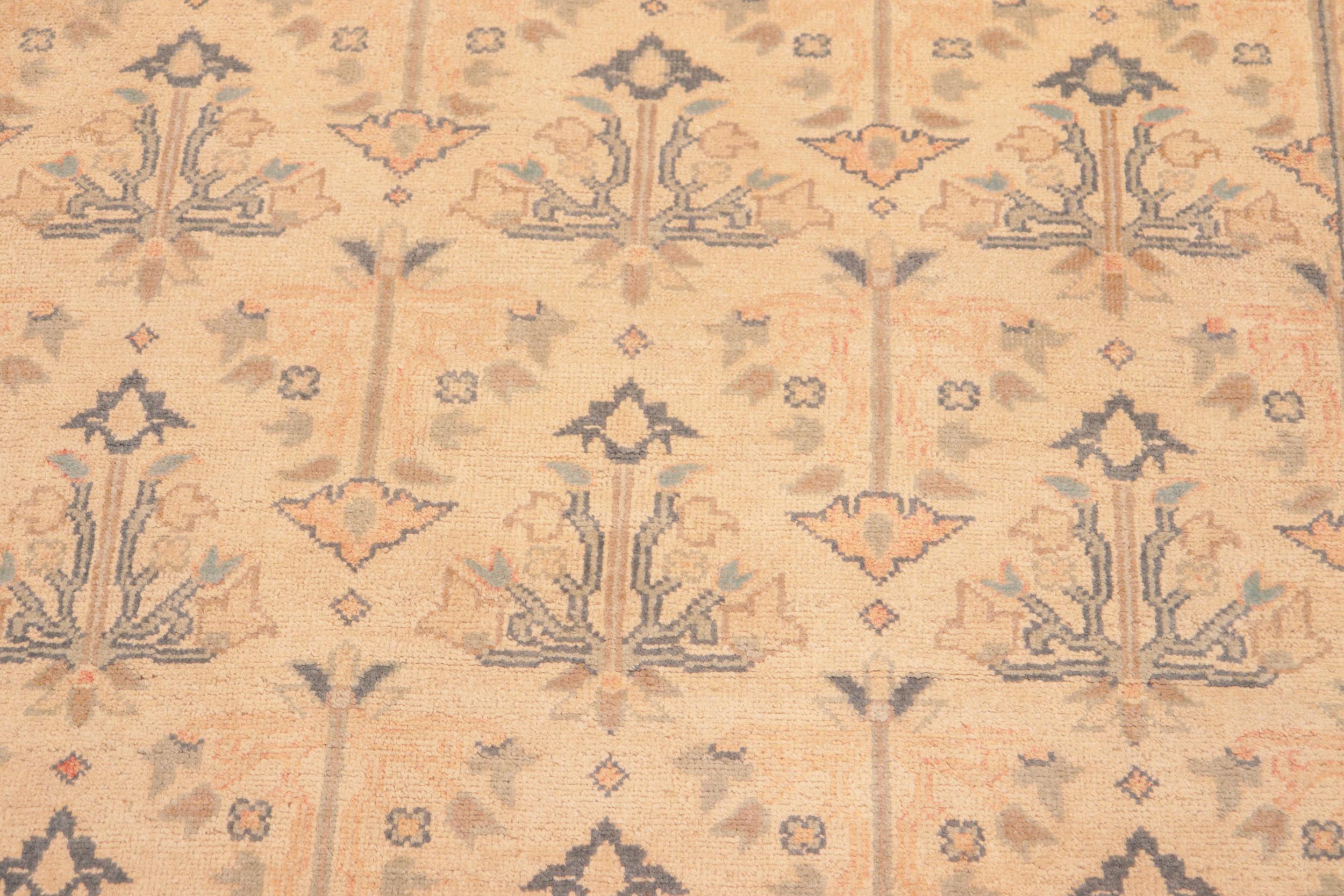 handmade Transitional Kafkaz Tan Red Hand Knotted RECTANGLE 100% WOOL area rug 6x9