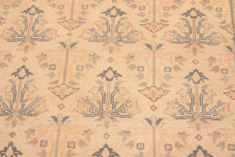 handmade Transitional Kafkaz Tan Red Hand Knotted RECTANGLE 100% WOOL area rug 6x9