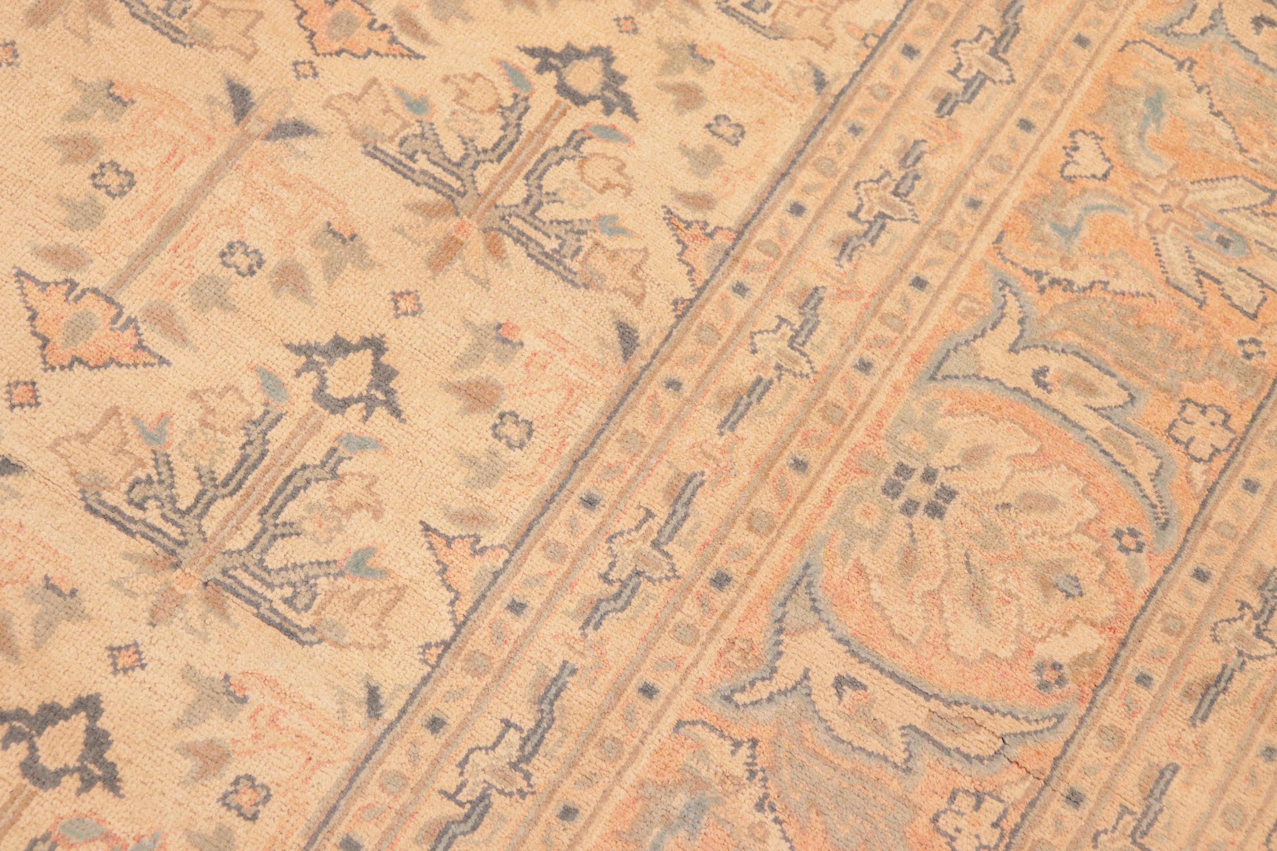 handmade Transitional Kafkaz Tan Red Hand Knotted RECTANGLE 100% WOOL area rug 6x9