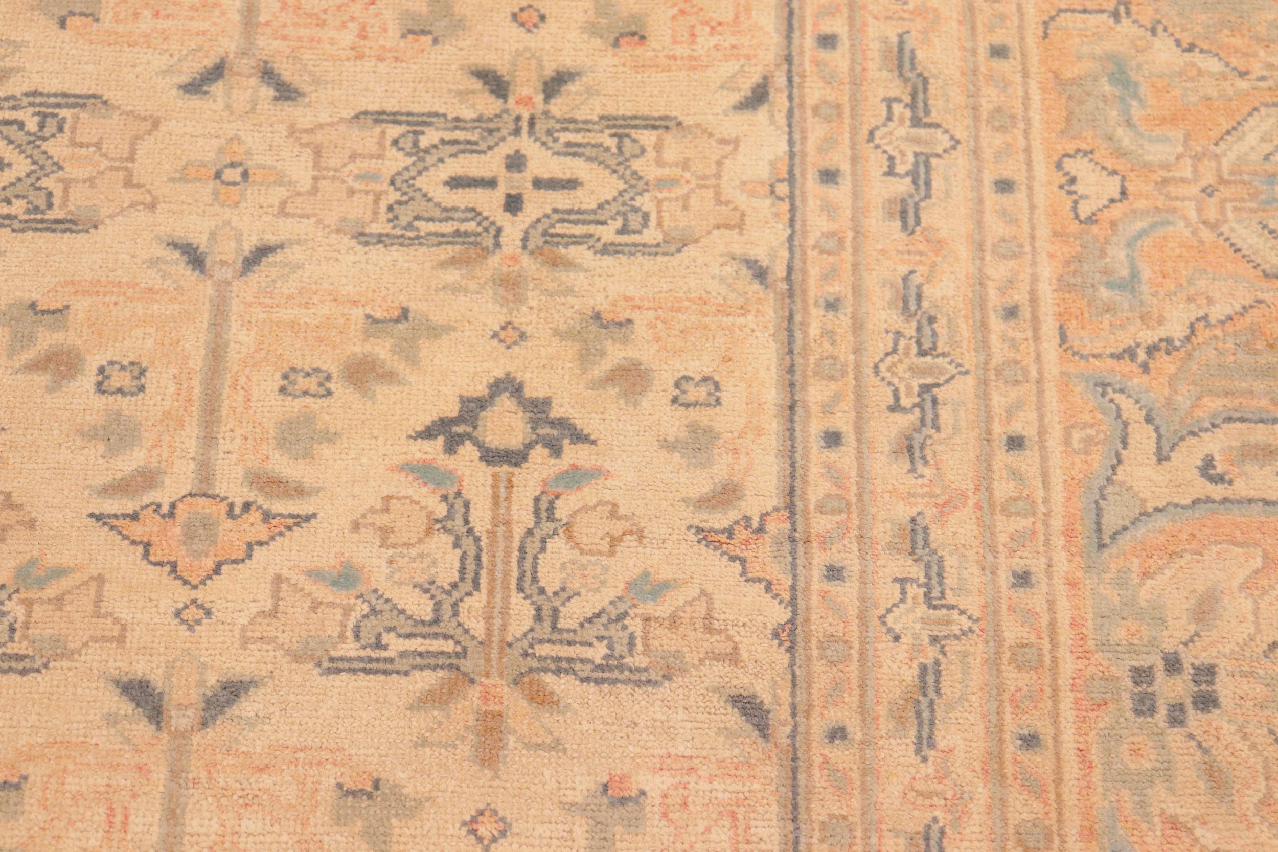 handmade Transitional Kafkaz Tan Red Hand Knotted RECTANGLE 100% WOOL area rug 6x9