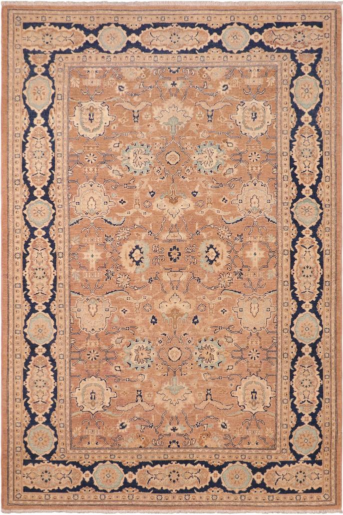 handmade Traditional Kafkaz Rose Blue Hand Knotted RECTANGLE 100% WOOL area rug 6X9