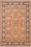 handmade Traditional Kafkaz Rose Blue Hand Knotted RECTANGLE 100% WOOL area rug 6 x 9