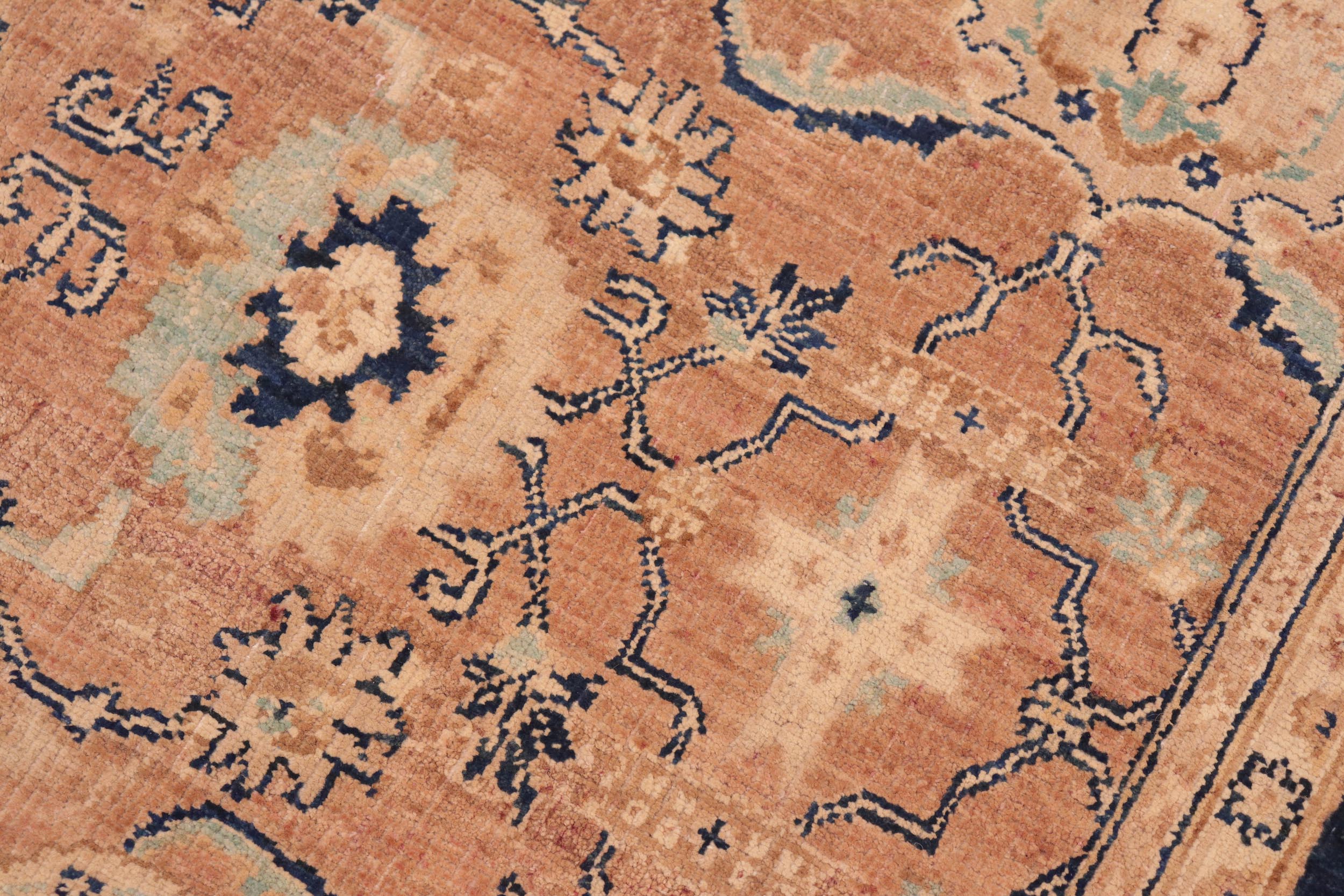 handmade Traditional Kafkaz Rose Blue Hand Knotted RECTANGLE 100% WOOL area rug 6x9