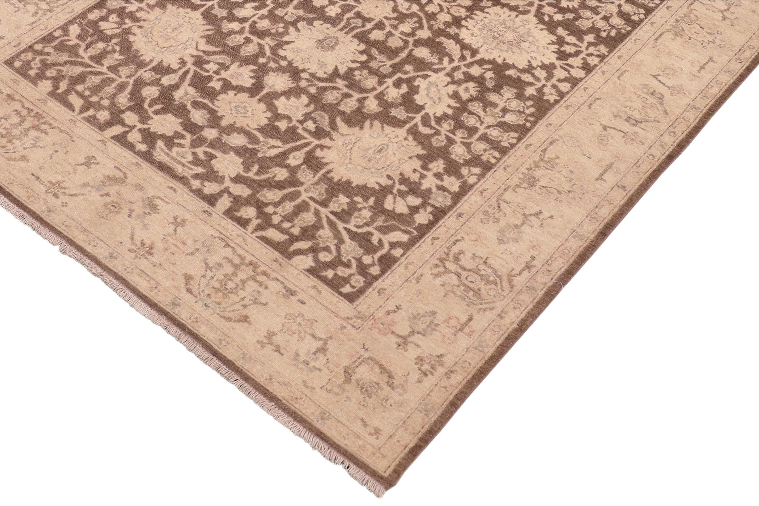 handmade Traditional Kafkaz Brown Tan Hand Knotted RECTANGLE 100% WOOL area rug 6x9