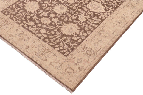 handmade Traditional Kafkaz Brown Tan Hand Knotted RECTANGLE 100% WOOL area rug 6x9